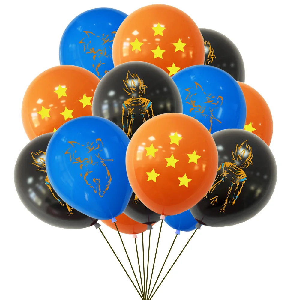 생일 파티 용품 드래곤 볼 애니메이션 풍선 식탁보 세트 배너 케이크 삽입 소년 영웅 팬 베이비 샤워 파티 장식