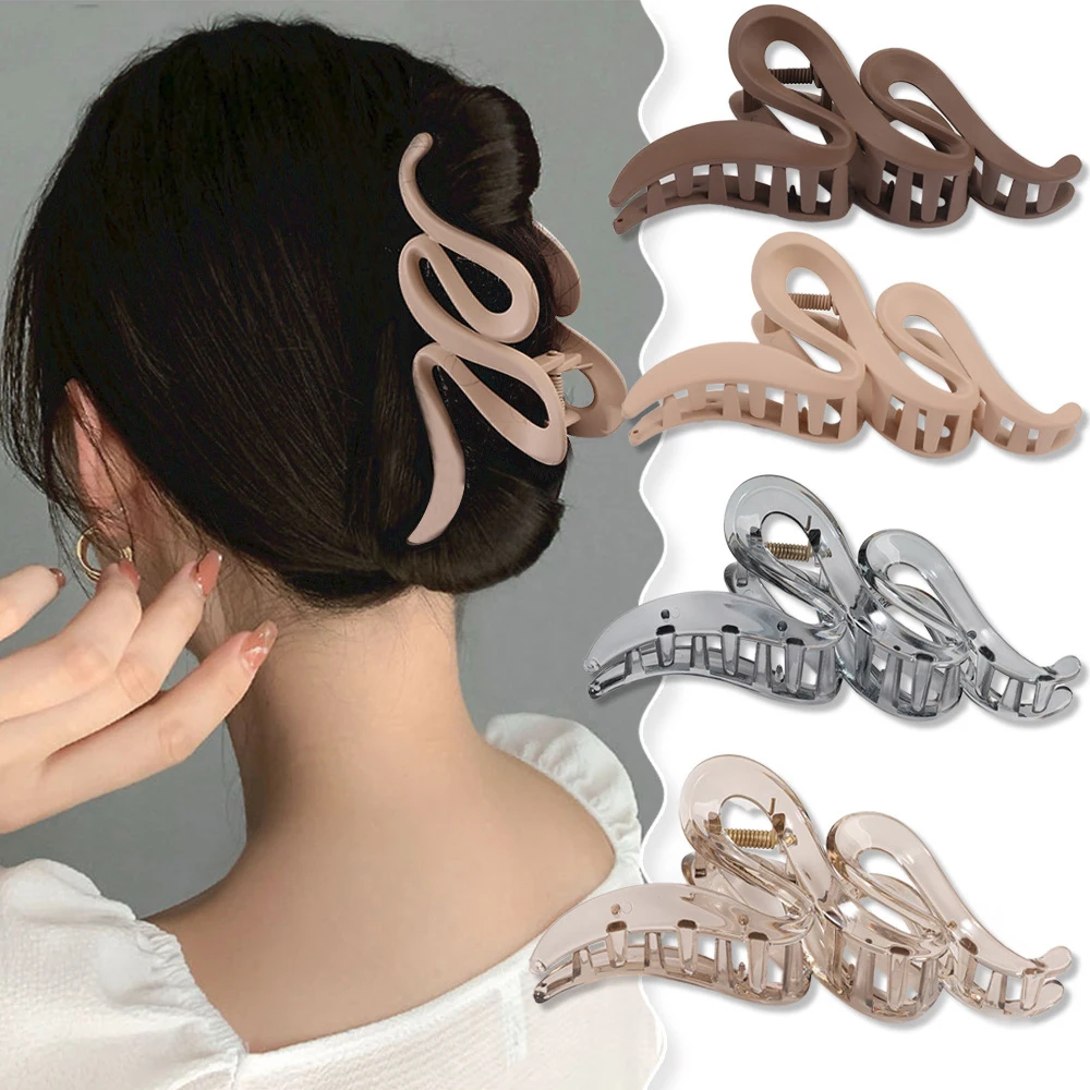 

New Women Large Hair Clips Crab Barrette Girls Ponytail Hair Clamps Bath Claws Clip Fashion Hair Accessories Gift Headwear