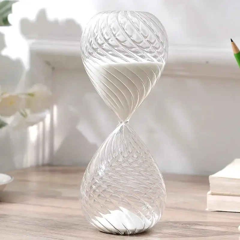 5-30 Minutes Hourglass Screw Thread Glass Sand Clock Sandglass Modern Creative Timer Home Decoration Timekeeper Handmade Crafts 3