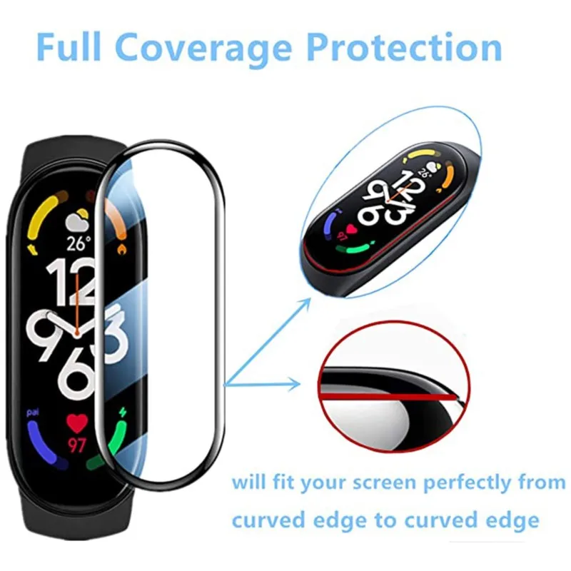 3D Full Screen Protector For Xiaomi Mi band Miband Soft Glass