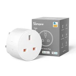 WiFi Smart Home Plug with Power Monitoring & Voice Assistant Control (Sonoff UK 1PC)