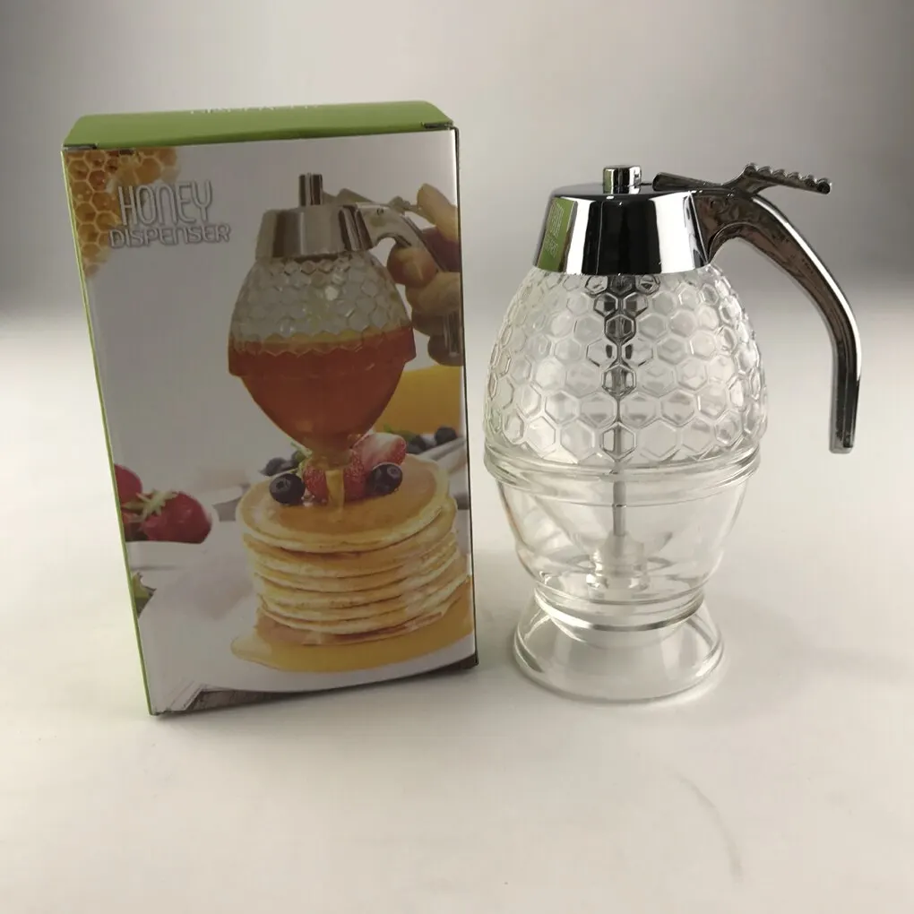 Acrylic Honey Dispenser 200ml Oil-Controlled Baking Juices Storage Pot Kitchen Tools Bee Drip Kettle Accessory