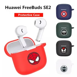 Cartoon Marvel Earphone Case Cover For Huawei FreeBuds SE 2 Silicone Wireless Earbuds Charging Box Protective Shell With Hook