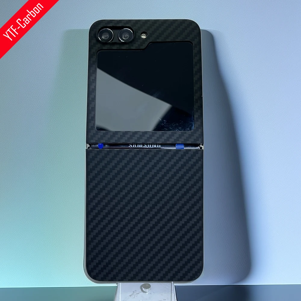 

YTF-карбоновый цветной чехол из углеродного волокна для Samsung Galaxy Z Flip 5, чехол из углеродного волокна, ультратонкий Z Flip 4/3, жесткий чехол для телефона