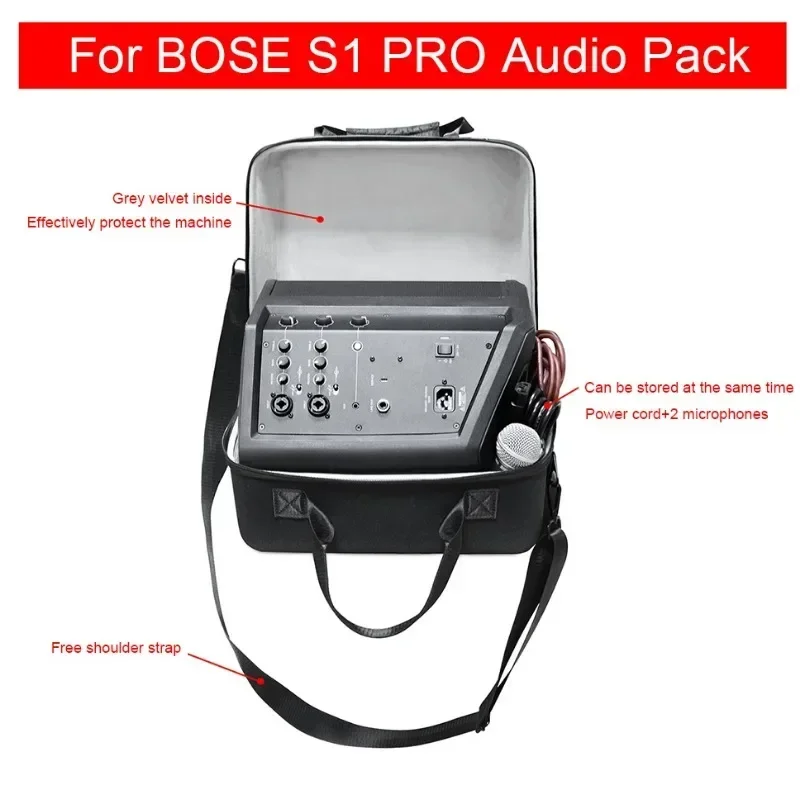 

Wireless Speaker Storage Bag Large Capacity Accessories for BOSE S1 PRO Bluetooth-compatible Speaker Case with Shoulder Strap