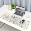 Stylish floral print mousepad, extended desk mat, 35.4x15.7in, long mousepad with non-slip rubber base, ideal for gamers, home o 5