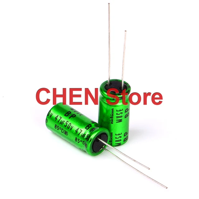 1PCS NICHICON MUSE BP ES 50V 0.47UF 1UF 2.2UF 3.3UF 4.7UF 10UF 22UF 33UF 47UF 100UF 220UF 330UF Non Polar HiFi Audio capacitor 50V47UF 10X20MM