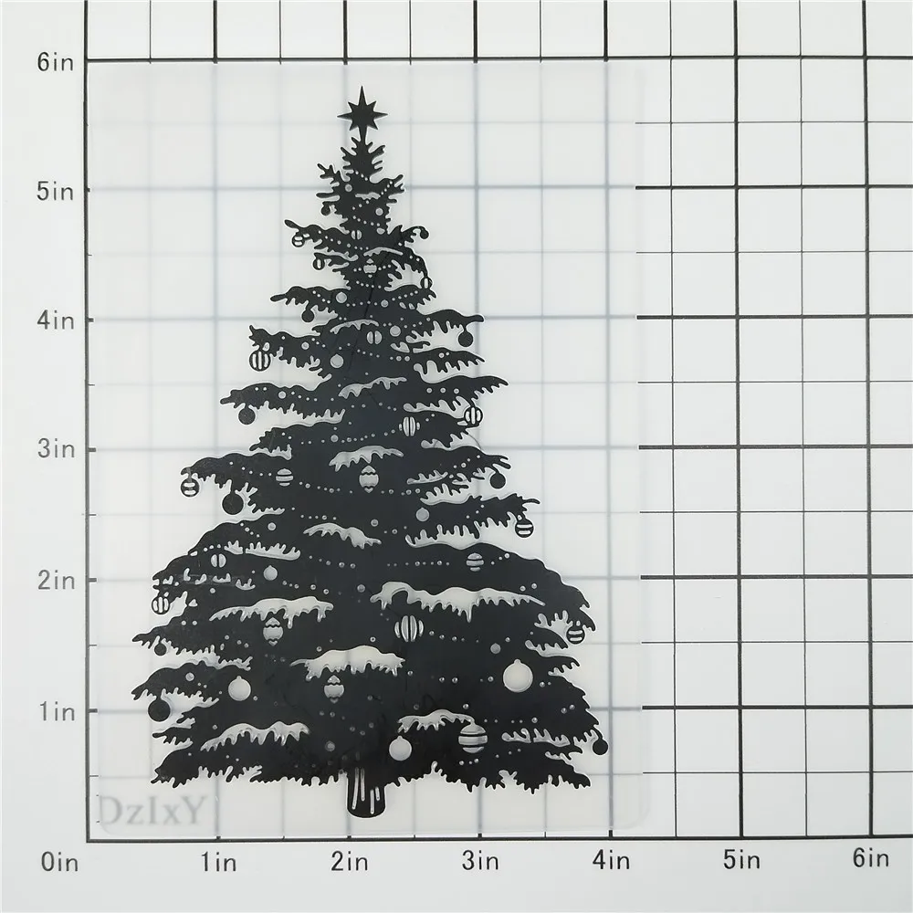 Christmas Tree Backdrop Embossing Folders for Scrapbooking Paper Album Cards Making Supplies 3D Plastic Stencils Crafts