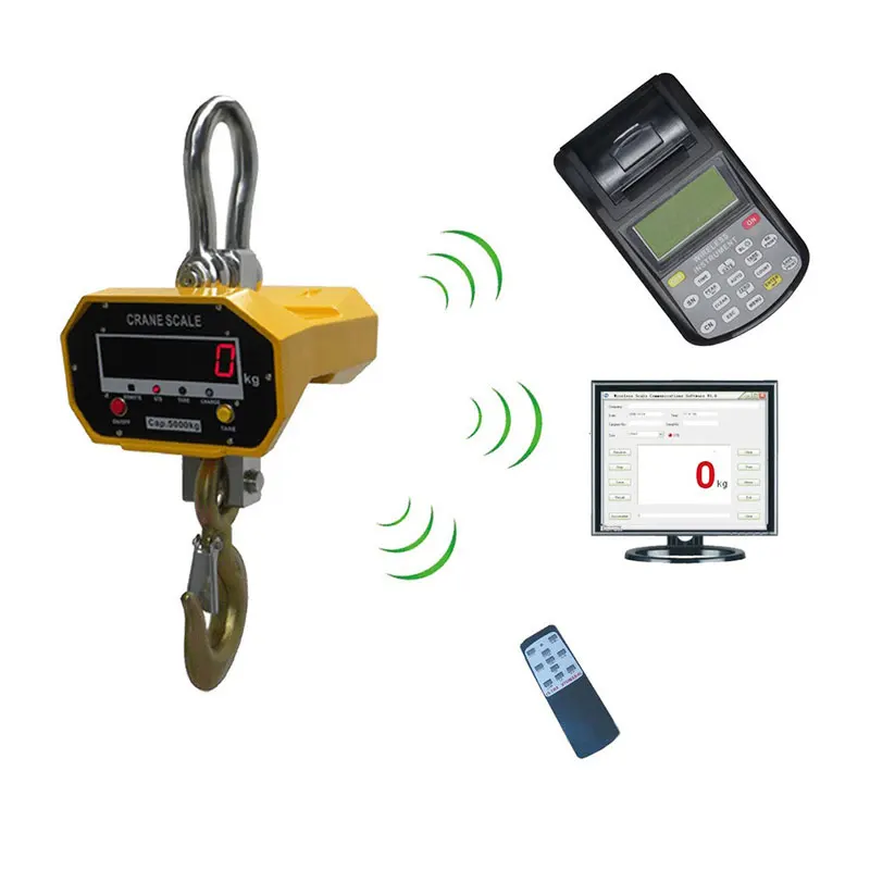 

2T 3000 5000Kgs 10T 360 Degree Swivel Electronic Wireless OCS Weighing Hanging Digital Crane Scales with Remote Display