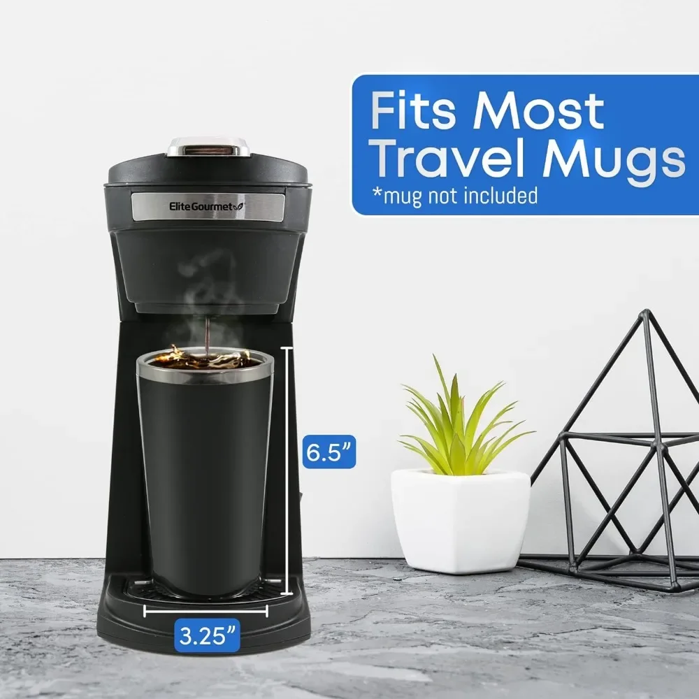 Personal Single-Serve Compact Capsule Coffee Maker Brewer, Compatible with K-Cups and Grounds Coffe Machine