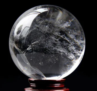 Natural White Clear Quartz Crystal Sphere Ball Healing Stone Reiki Decorations Healing  Energy Home Office Aquarium Decoration 2