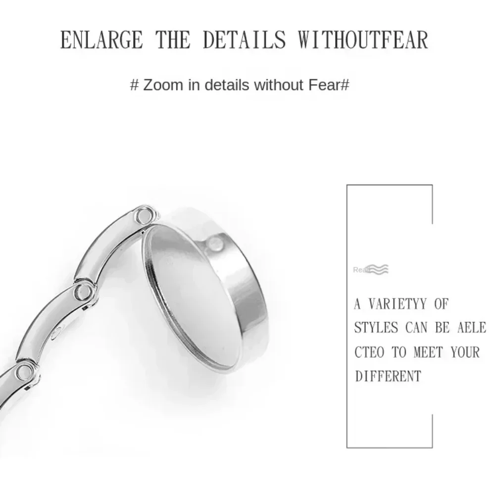 Outdoor Portable Folding Bag Hanger Handbag Hook Holder Table Hook Crystal Alloy Purse Bag Holder Circle Shape Bag Accessories