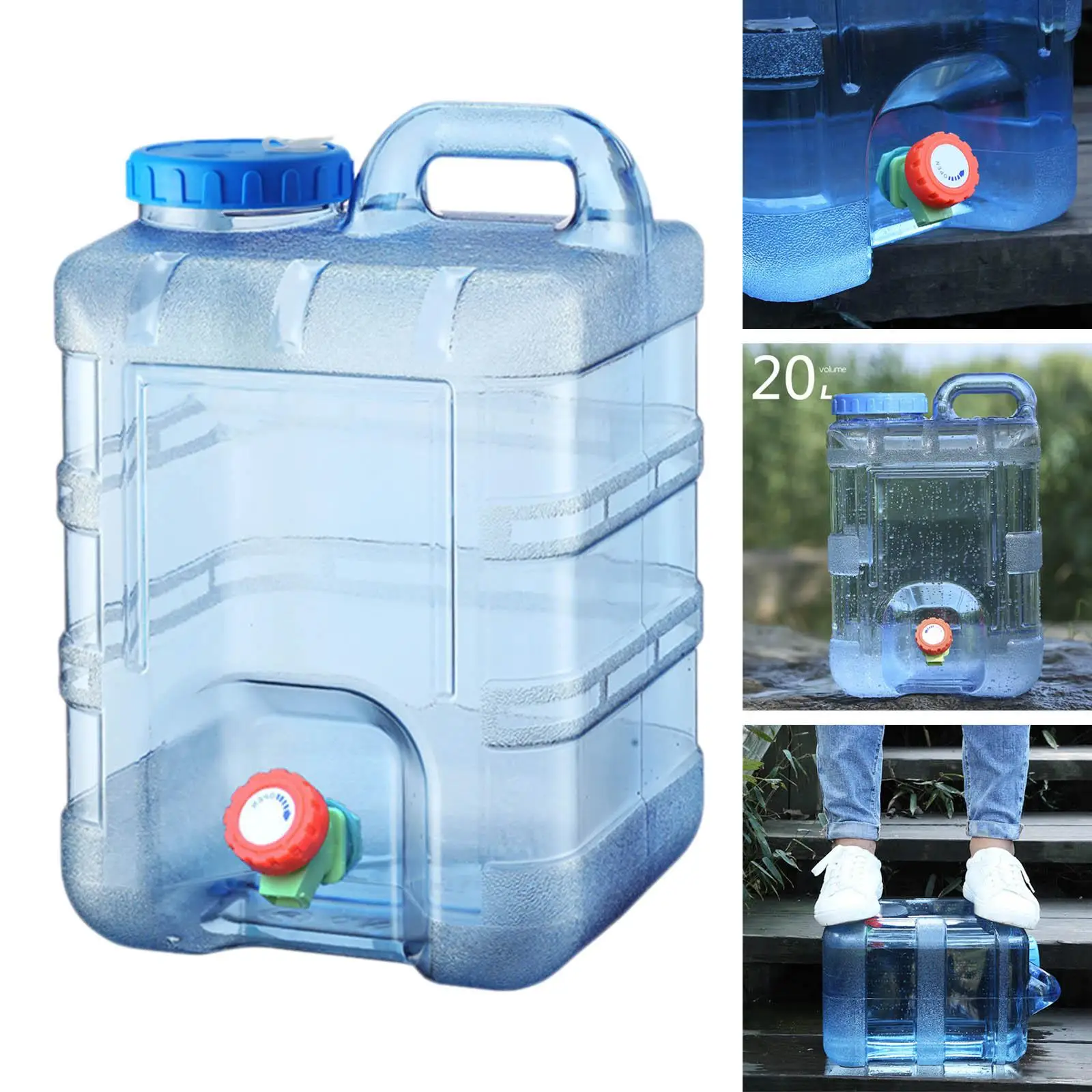 20L Capacity Water Container with Faucet Drink Dispenser for Hiking Car