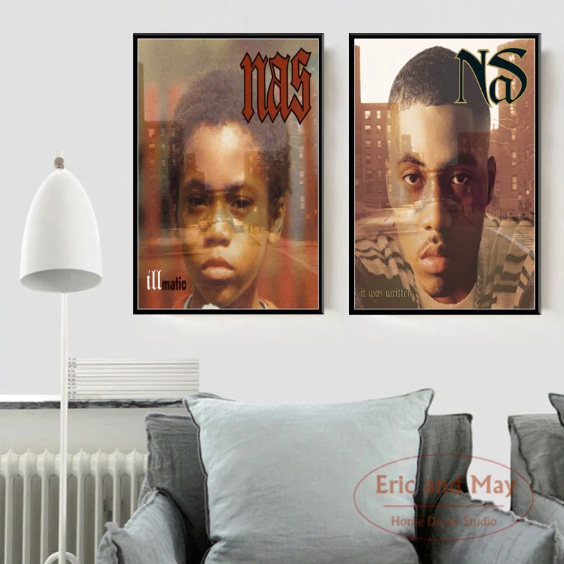 

Nas Illmatic Music Album Rap Hip Hop posters and prints Canvas Painting Pictures On The Wall Nordic Decoration Home Decor Plakat