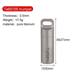 Contenitore per Pillole Mini in Titanio Impermeabile Tiartisan - Bottiglia per Medicina Portatile EDC per Uso Domestico e All'aperto