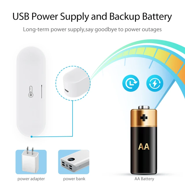 Tuya Zigbee Smart Temperature and Humidity Sensor Micro USB / Battery Powered Home Security Work with Homekit Alexa Google Home 6