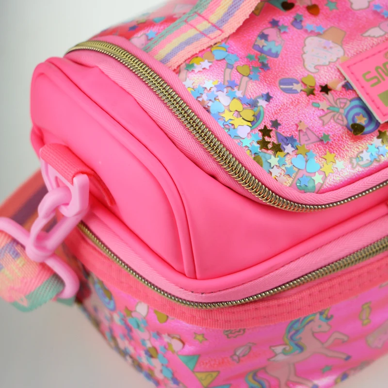 Smiggle パープル ユニコーン柄 ランチバック、ショルダーバッグ Australia Smiggle Original Children's Lunch Bag Girl Handbag