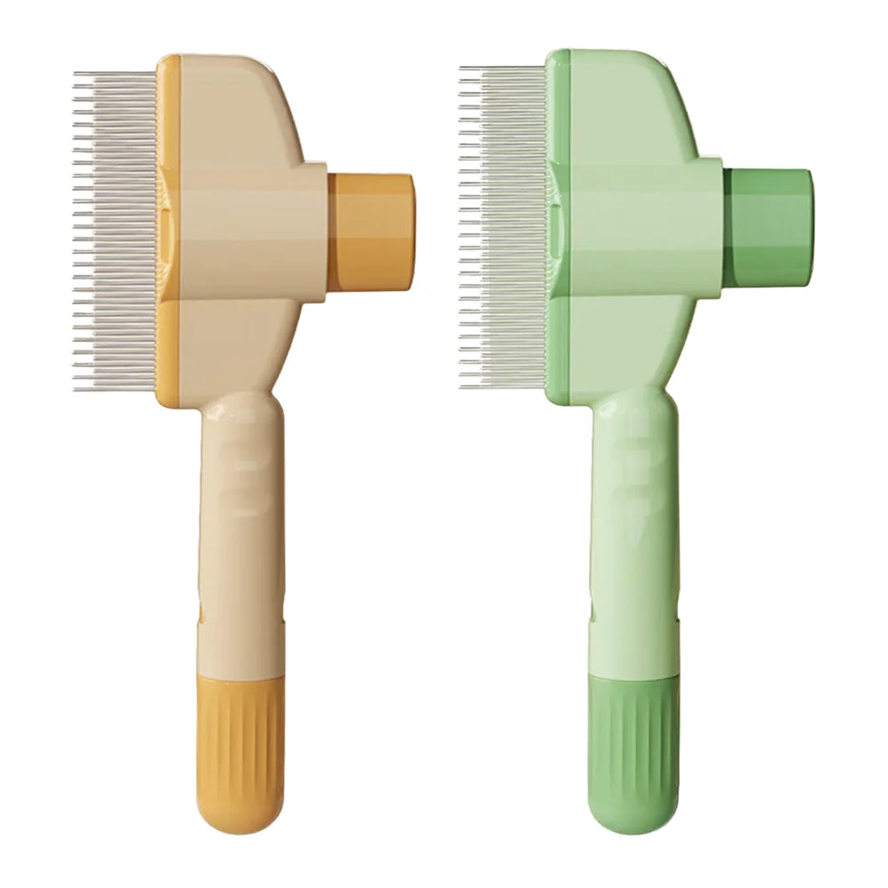 One-Button Dog Massage Comb Stainless Steel Pet Grooming Brush Removing Debris - PeticaDeals