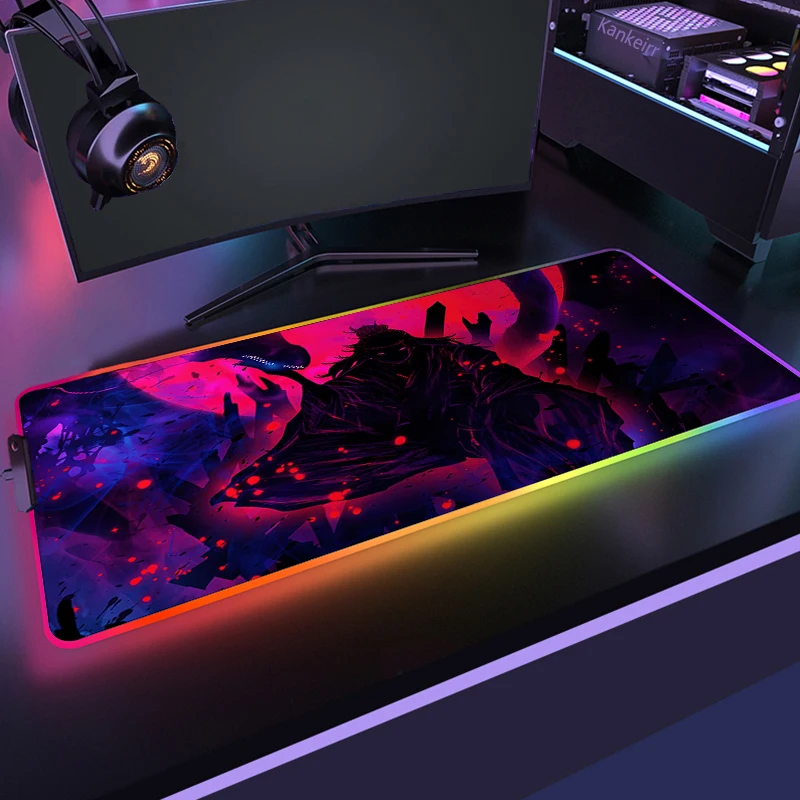 

RGB Jujutsu Kaisen Mouse Pad Anime Gojo Satoru Desk Mat Gamer PC Computer XL Varmilo Keyboard Carpet Gaming Accessories Mousepad