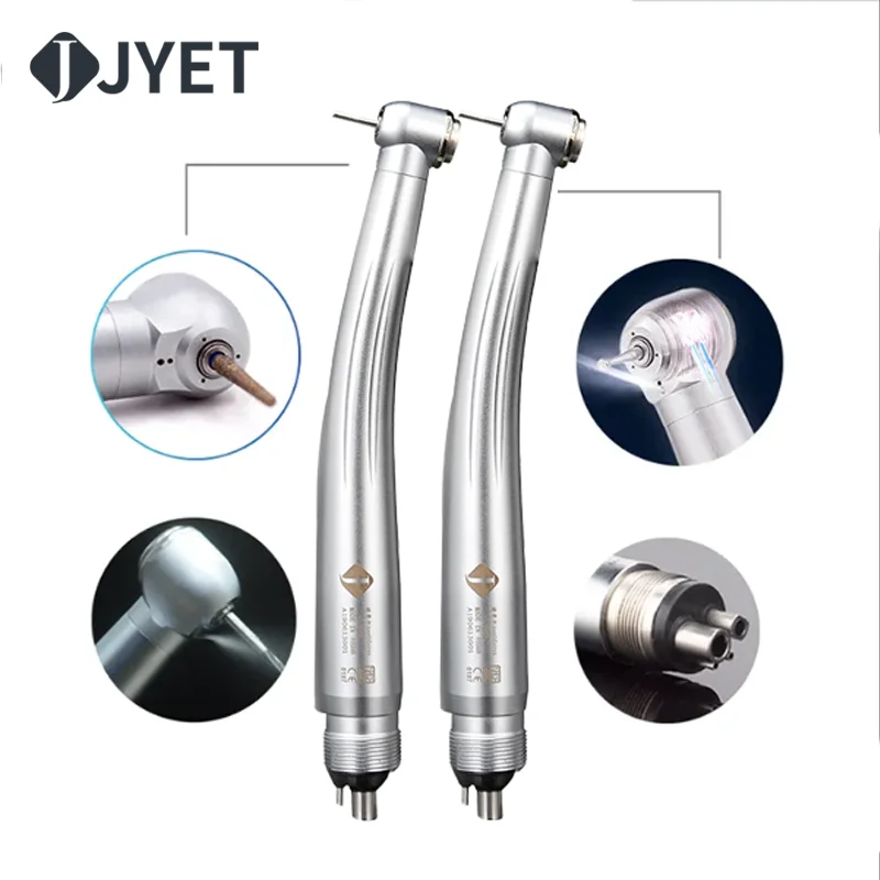 

Dental High Speed Handpiece 45 Degree LED Small Head Push Button Handpiece Single Water Spray Air Turbine 4 Hole Dentistry Tools