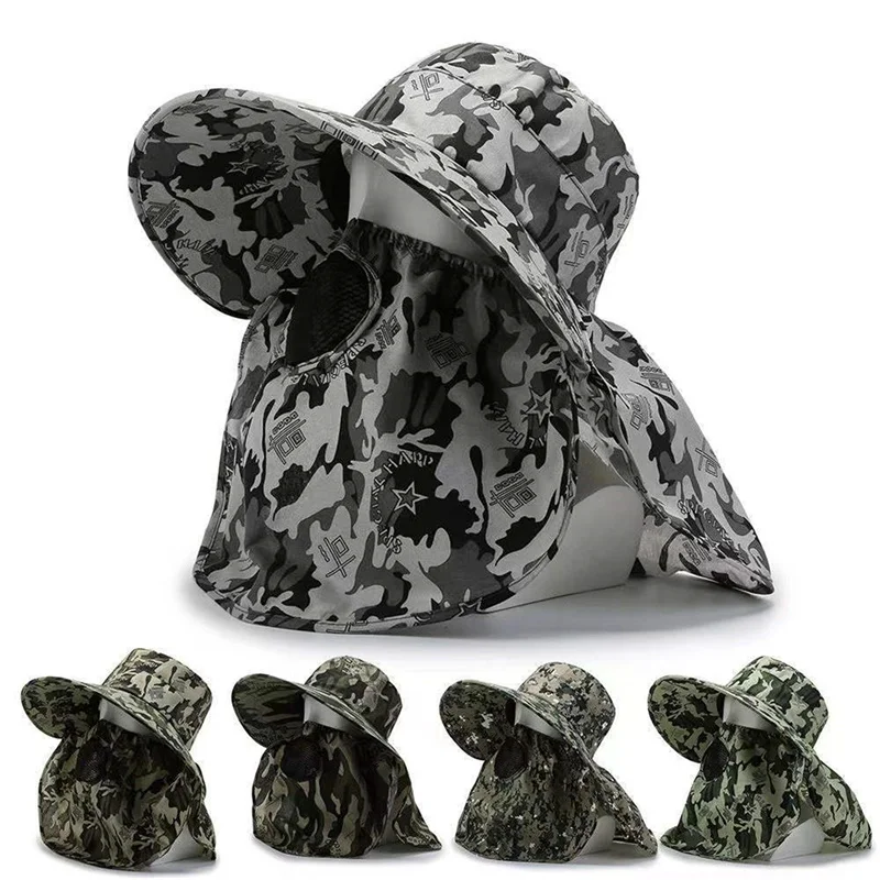 Men's wide brim bucket hat for outdoor sun protection safari hunting hiking fishing summer sun hats,sun hat,bucket hats,sunscreen hats,camping hats Sun Hat
