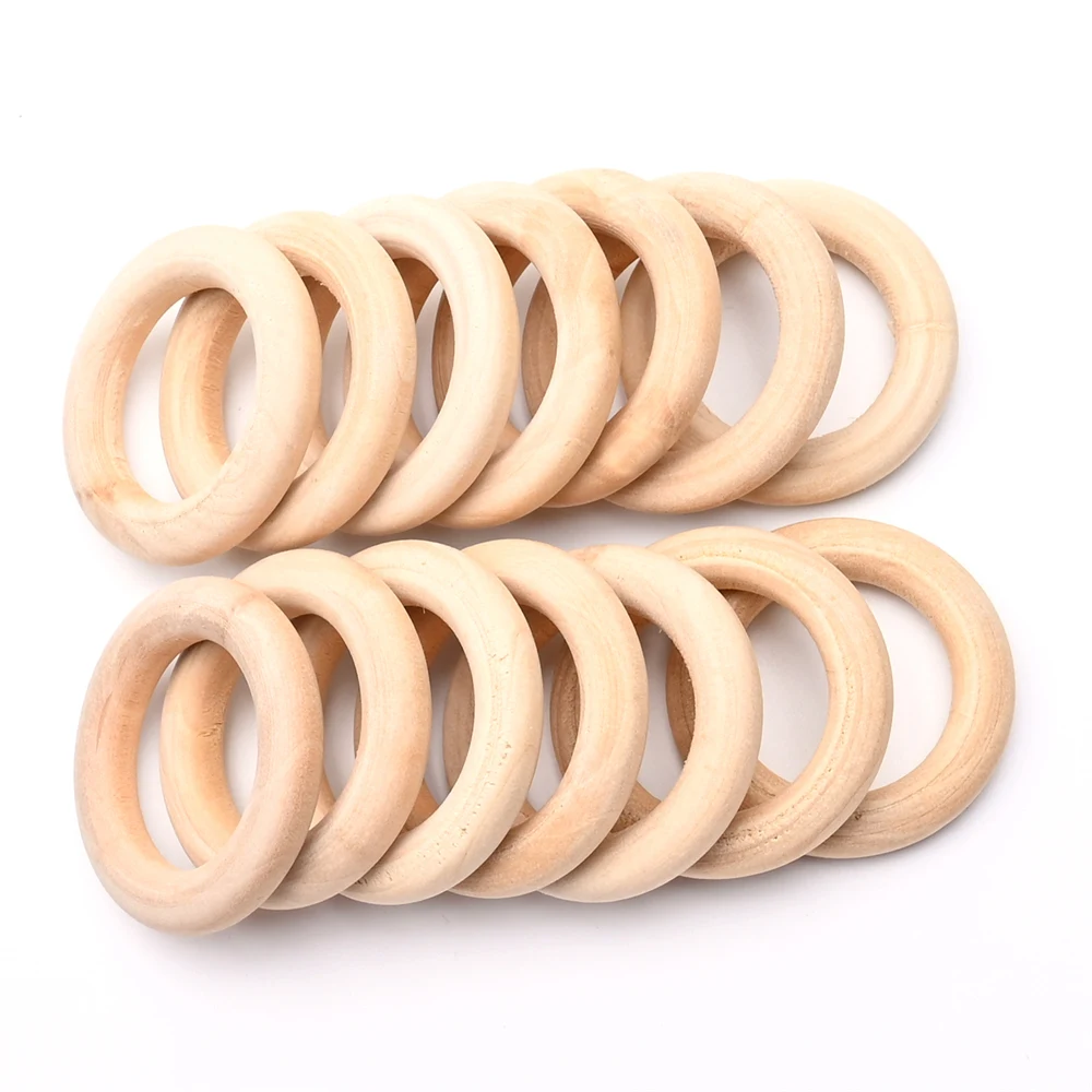 Natural Wooden Rings Bead 30mm 40mm Unfinished Wood Linking Rings Circles  for Jewelry Making DIY Macrame Crafts Ornament 10-50pc - AliExpress