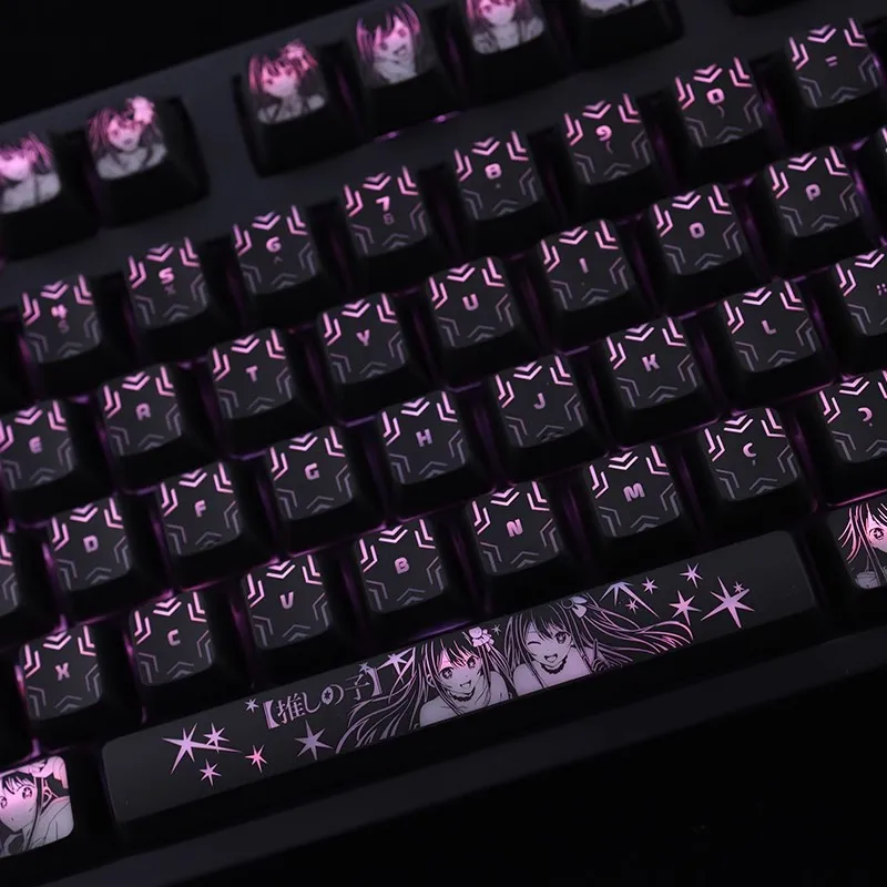 Conjunto de Teclas Retroiluminadas Oshi no ko Hoshino ai para Logitech G610 g Pro x Razer Blackwidow Huntsman Corsair K70 K95 K100 Caps 1 - Imagem 5