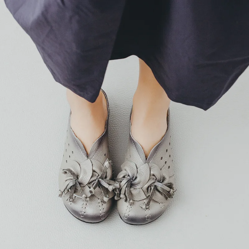 Sandals Leather Soft Hollow Out Summer For Women Flat Moccasins mother shoes women sandals