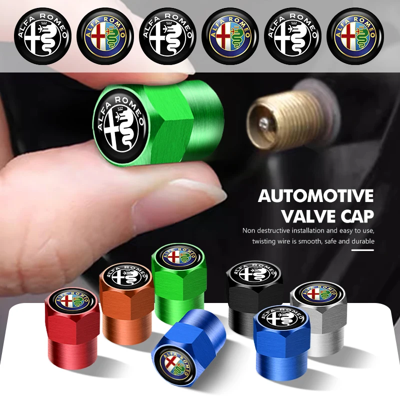 Premium Car Wheel Tire Valve Caps - Stylish Dust-proof Rim Stem Covers