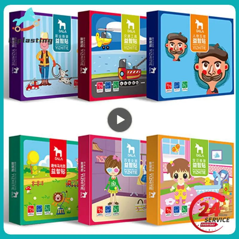 

Детская Веселая головоломка для раннего развития Магнитная книга-сценарий магнитные наклейки игрушки для детей