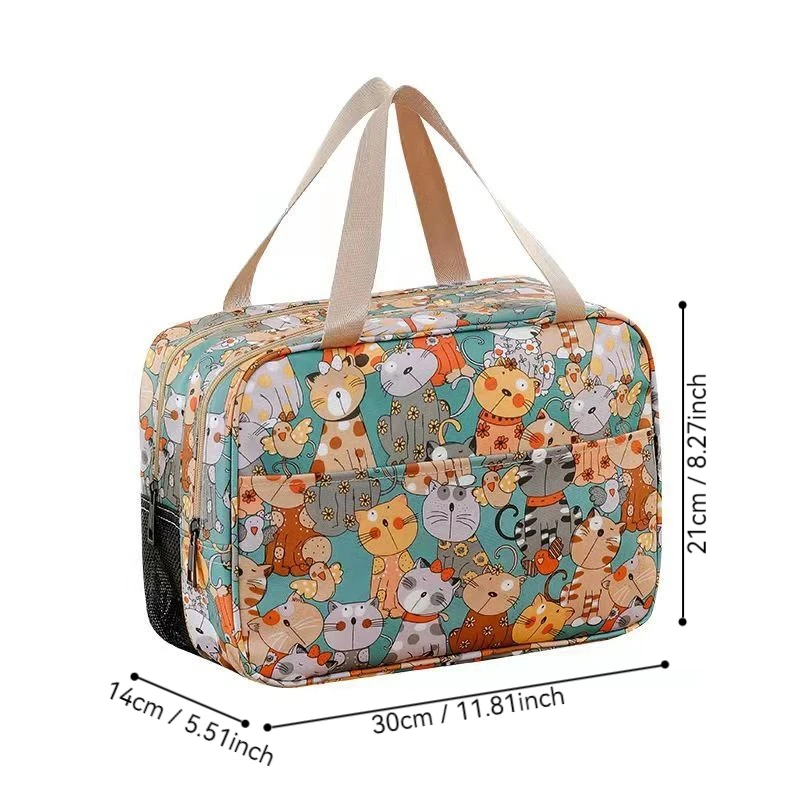 Wet-Dry Separation Cosmetic Bag Large Capacity Cartoon Makeup Case Portable Toiletry Kit Storage Bath Bag Travel Essentials 6