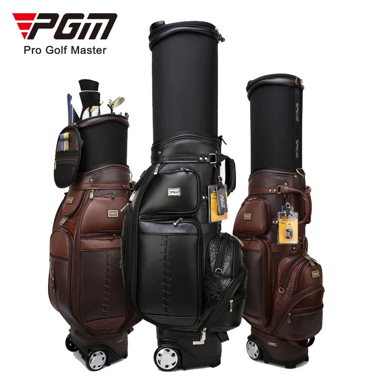 

PGM with pulley microfiber leather aviation bag golf ball bag multi-function telescopic ball bag manufacturers direct sales