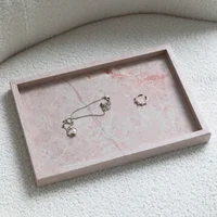 Light Luxury Natural Marble Pink Square Tray Creative Home Hotel Desktop Jewelry Storage Bathroom Decoration Ornaments 2