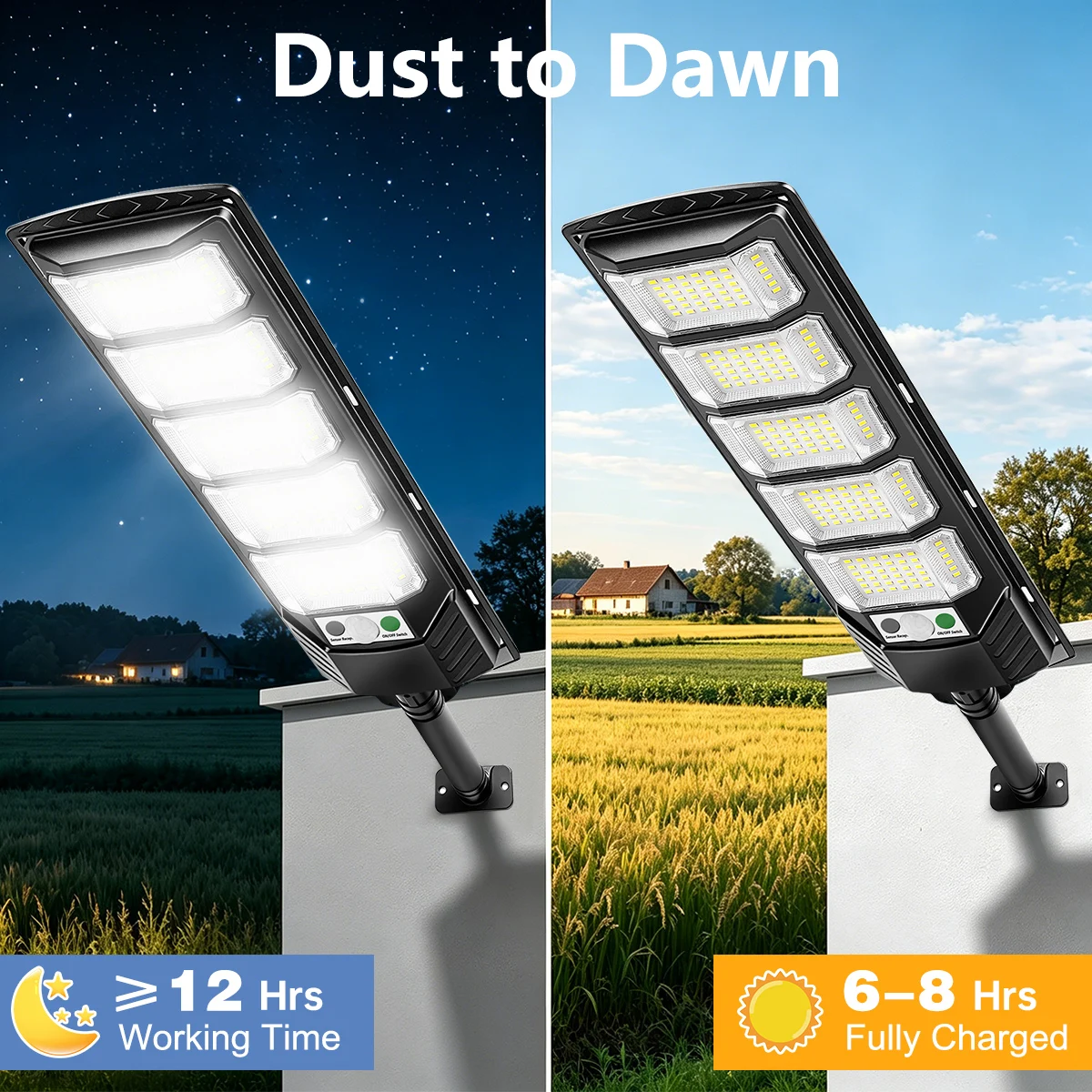 96/240LED 태양광 조명 야외용, IP65 방수 가로등, 3가지 모드 모션 센서 자동 황혼에서 새벽까지 작동하는 태양광 보안등