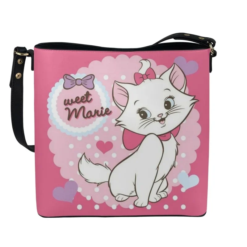 2023 Hot Yikeluo Kawaii Cat Pattern Print Brand Designer Women Bags Crossbody Bag Lady Shoulderbag Luxury PU Leather Bucket Bag