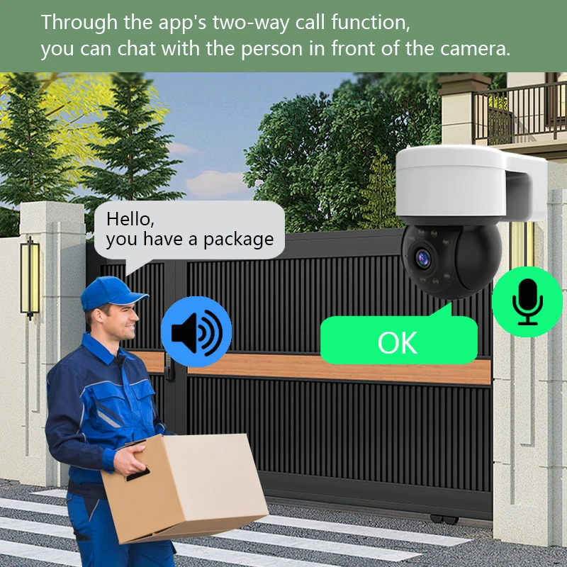 4MP Security Tuya Cameras WiFi Outdoor HD Full Color Night Vision Waterproof Wireless Surveillance Camera with Baby Monitor 4