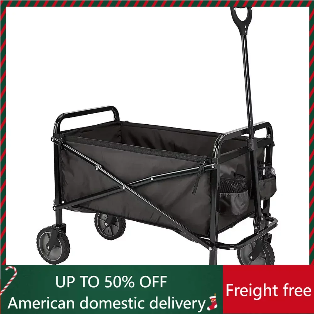 

Basics Collapsible Folding Outdoor Utility Wagon With Cover Bag Multitool Black Freight Free Camping Equipment Supplies Hiking