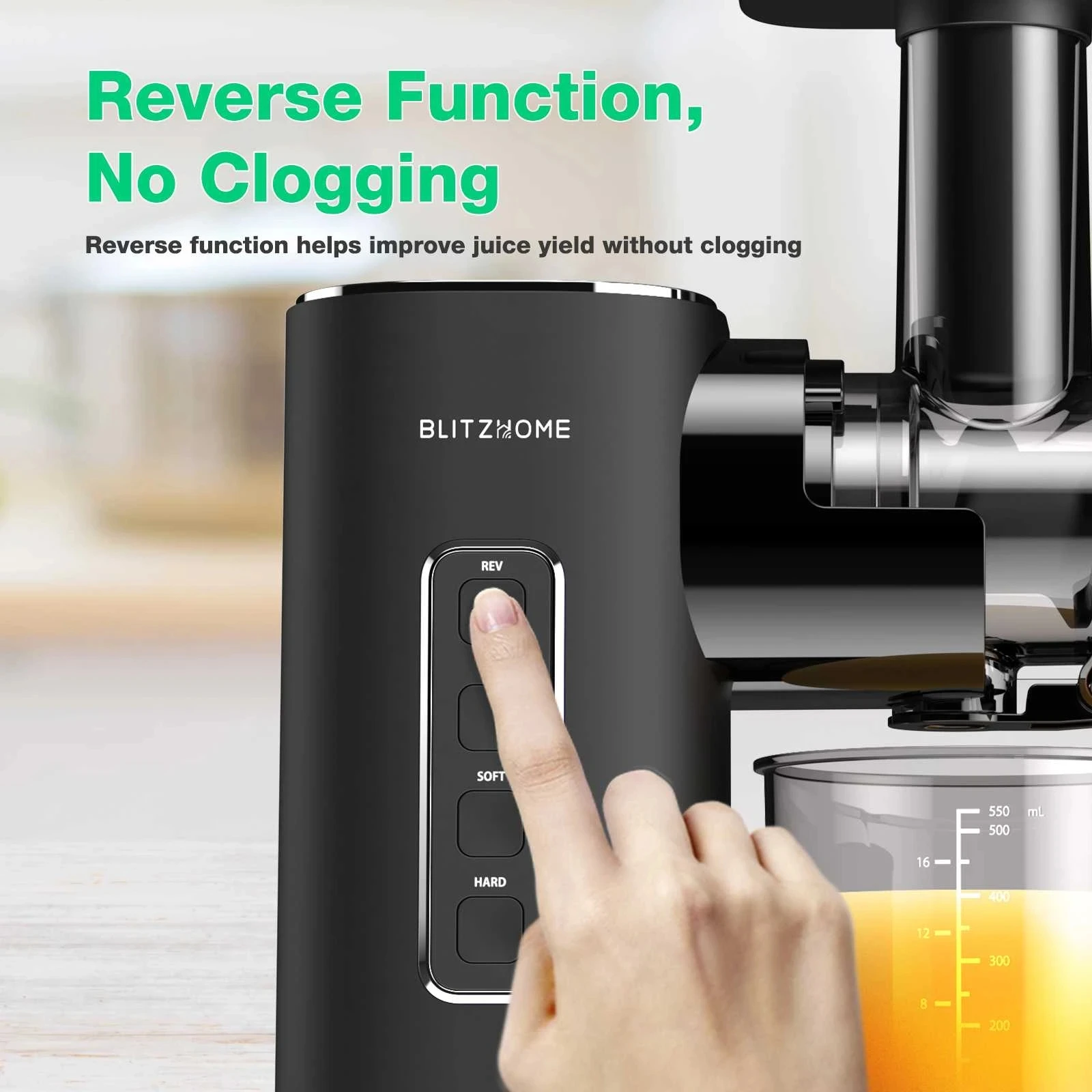 Slow Juicer FilterFree Compact Cold Press Juicer Machine Fruit Vegetable Juice Extractor Reversing Function Easy Clean 4