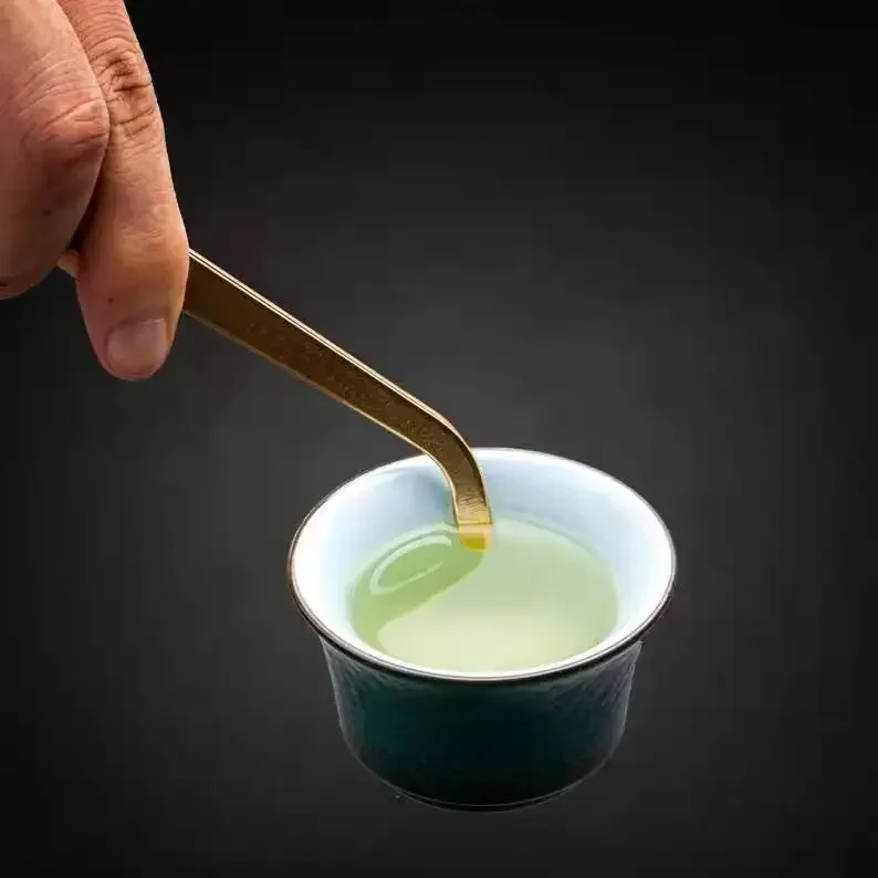 Copper and Aluminum Tea Ceremony Five-Piece Set Tea Spoon Cup Pen Clamp Set Color Aluminum