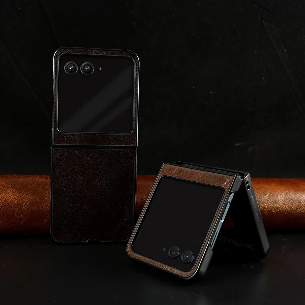 Luxurious Genuine Leather Shockproof Phone Case for Motorola Razr 50 Ultra - 2024 Edition