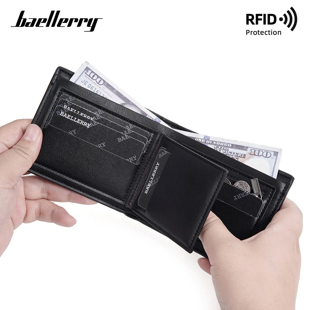 Personalized PU Wallet for Men Slim Front Pocket Zipper Coin Pocket Custom Initials RFID Blocking