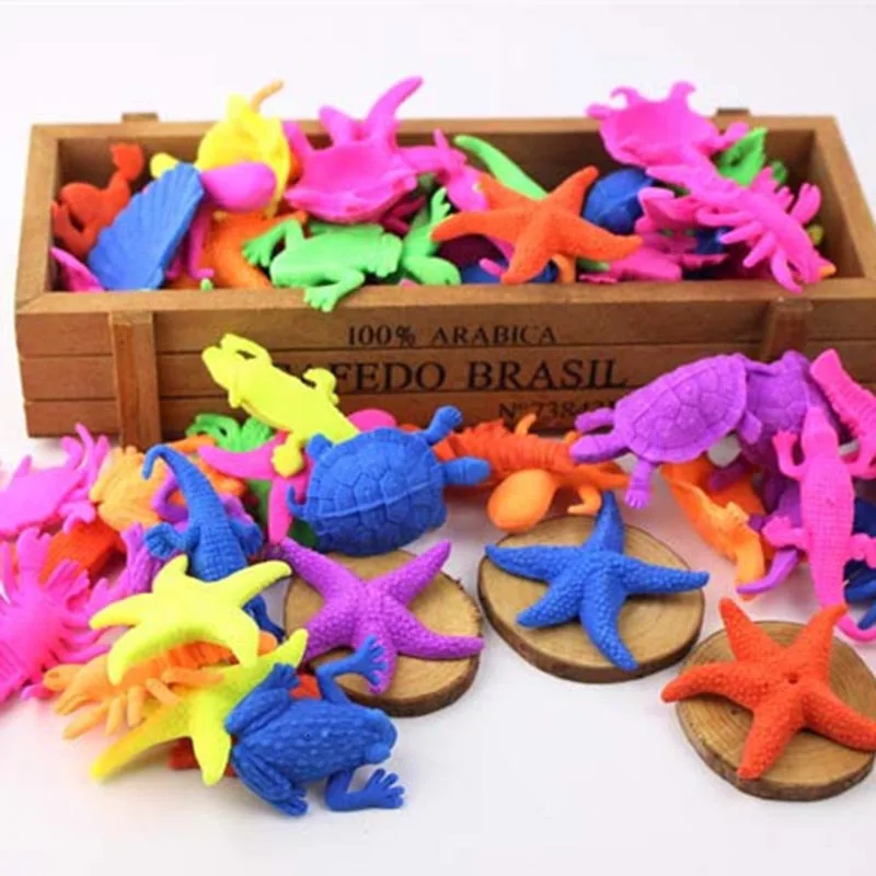 Novelty inflate funny toys 6PCS Water grow up dinosaur ocean animal fish Dragon for child educational kids gift