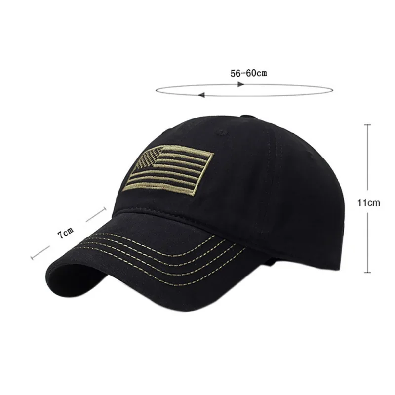 Men Women Hunting Cap Flag Embroidered Outdoor Sunshade Strapback Fishing Camping Hats