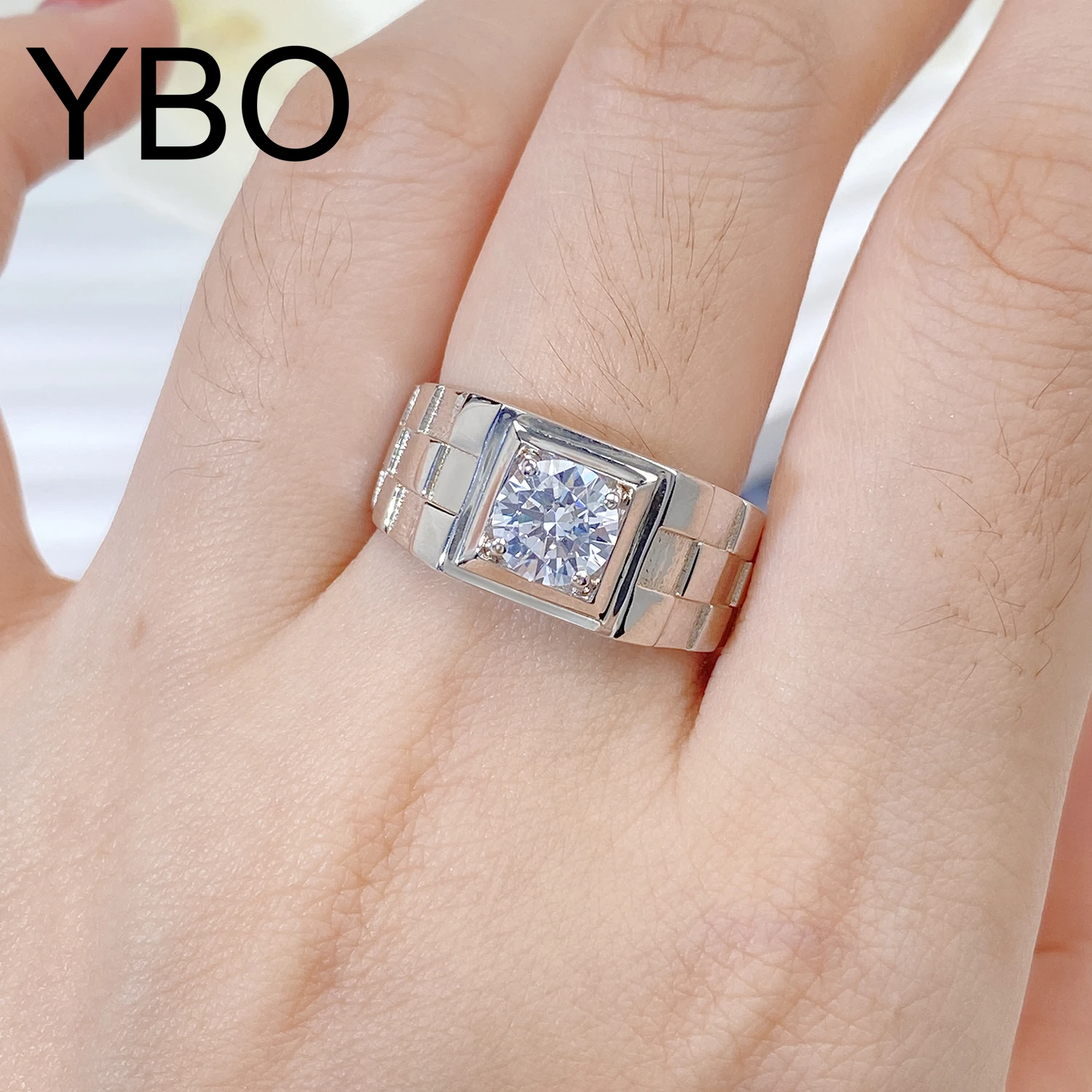 

Роскошные кольца YBO на палец с муассанитом, бриллиантовое серебряное кольцо с фианитом в сетку, мужское кольцо для свадьбы, помолвки, хип-хопа, украшение