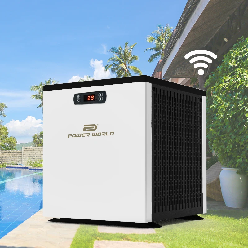 Power World 3kw R32 pool hot water heater swimming pool heat pump heating system best quality r410a r32 fan coil inverter heatpump for heating hot water heat pump air source heat pump water heater