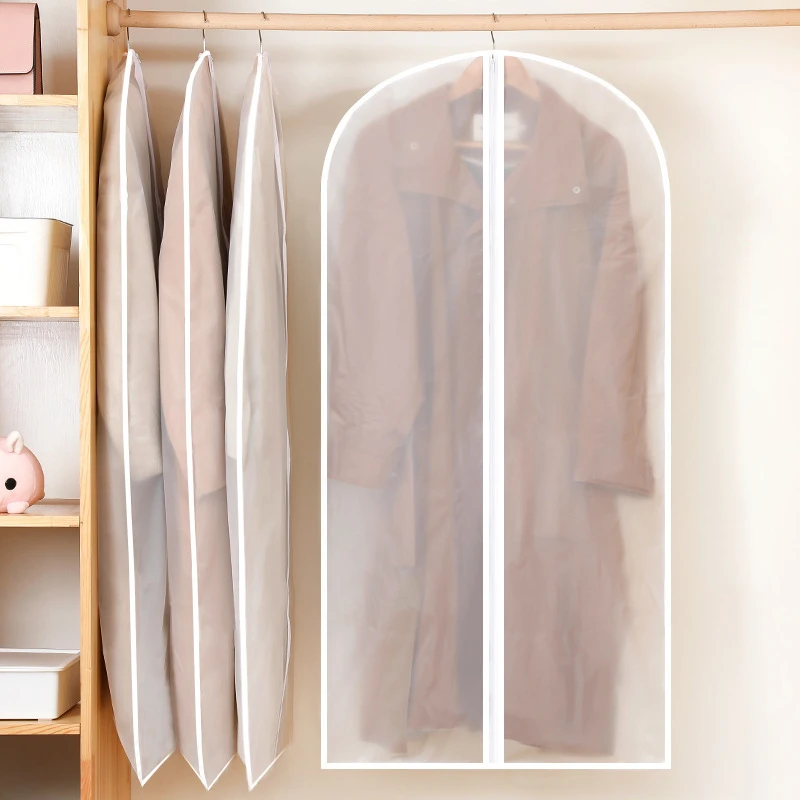 

80/100/120/140cm Clothes Dust Cover,Clear Plastic Garment Bags for Storage,Dustproof Wardrobe Hanging Clothing Bag for Coat Suit