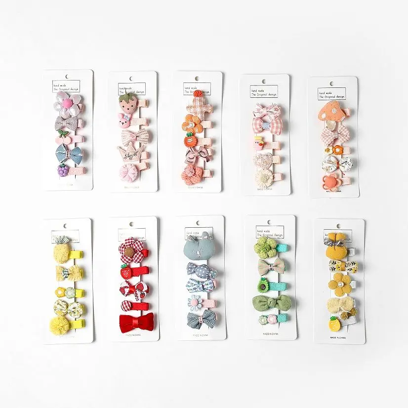5Pcs/Set Cute Bows Hair Clips Hair Accessories For Girls Cartoon Princess Flower Hairpin Headdress Baby Pins Birthday Gifts,hair accessories,hair clips,hair ribbon accessories