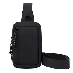 Men's Trendy Street Style Crossbody Bag - Minimalist Sports Chest Bag (Black)