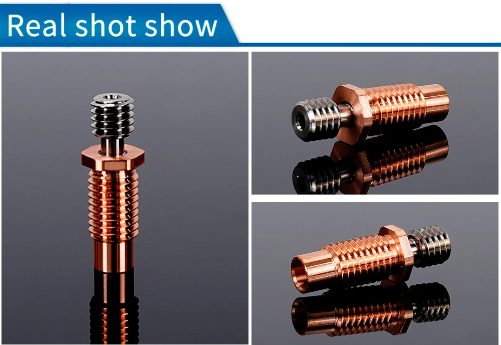 Suave All Metal Thread Garganta de liga de titânio E3D V6, M6, Peças
