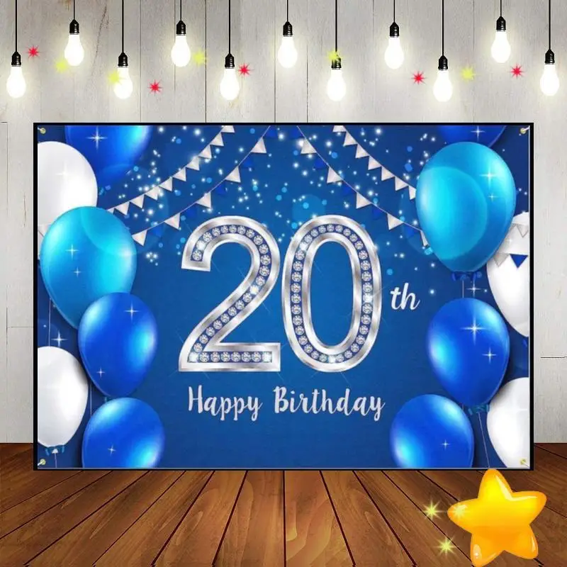 Happy 20Th Birthday Background Game Machine Party Gender Reveal Boy O Girl Vintage Hotwheels Balloon Photography Fondali Rosso